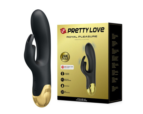 Чёрный вибратор-кролик Royal Pleasure - 19,2 см.