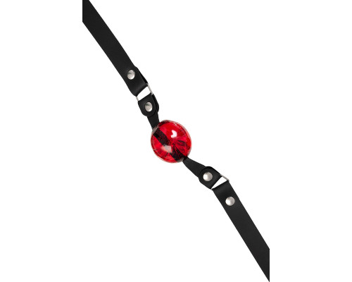 Красный кляп-леденец на кожаных ремешках со вкусом виски