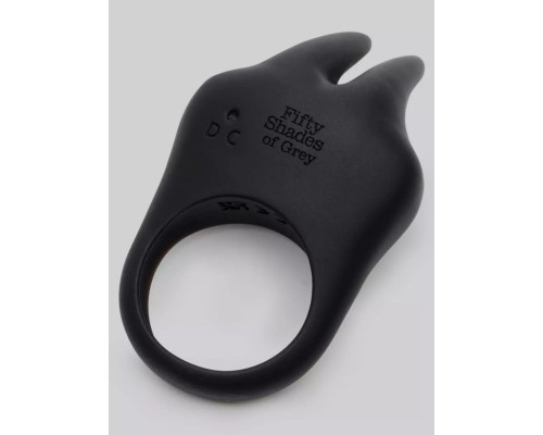 Черное эрекционное виброкольцо Sensation Rechargeable Vibrating Rabbit Love Ring