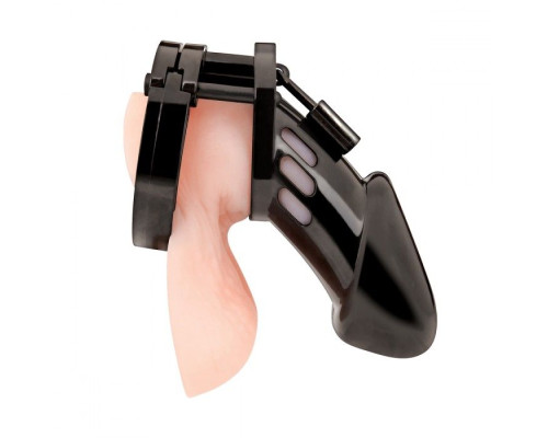 Черная акриловая клетка целомудрия для члена с замком