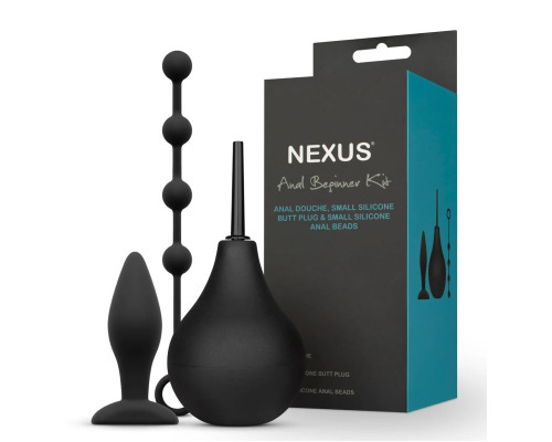 Анальный набор Nexus Anal Beginner Kit: пробка, душ и шарики