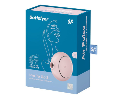 Розовый клиторальный стимулятор Pro To Go 3