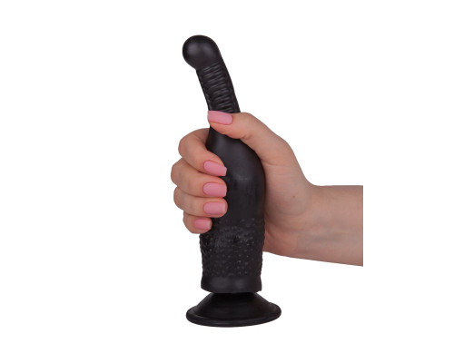 Чёрный анальный фаллоимитатор на присоске - 16,5 см.