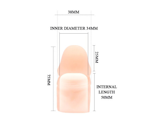Телесная насадка-удлинитель на пенис фаллической формы - 7,5 см.