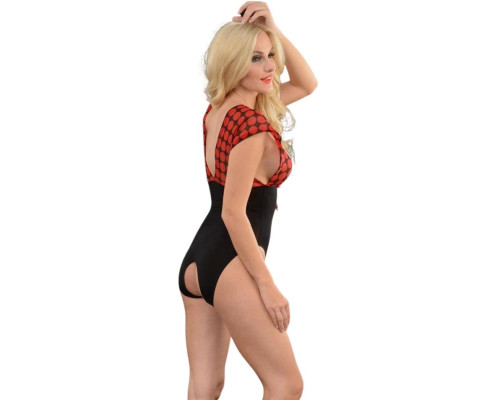 Женское боди с верхом в крупный горох