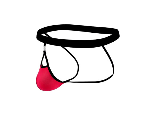 Розовые сексуальные трусы-джоки на тонких черных ремешках