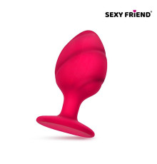 Ярко-розовая силиконовая анальная пробка - 7 см.