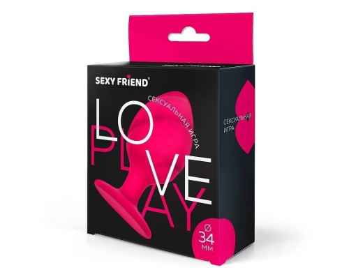 Ярко-розовая силиконовая анальная пробка - 7 см.