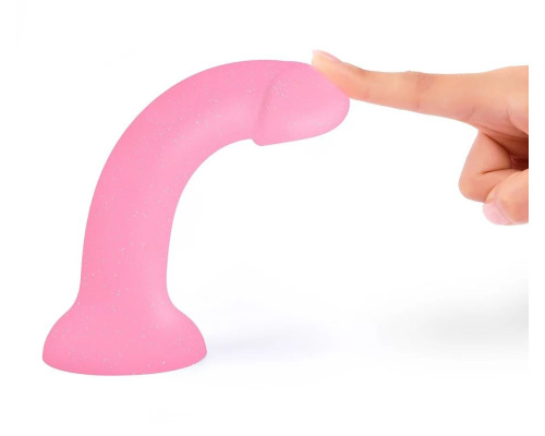 Фаллоимитатор из жидкого силикона Dildolls Glitzy - 17,6 см.