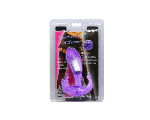 Фиолетовый вибростимулятор с шипами на головке - 14,3 см.