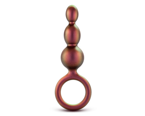 Массажер для анальной стимуляции цвета бронзы Matrix Beaded Loop Plug - 13,3 см.