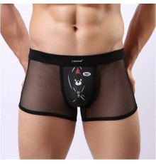 Мужские трусы-боксеры из сетки Cockcon Unzip-Me Boxer с пикантным принтом