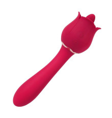 Розовый вибромассажер Rose Pro 6 - 21,4 см.