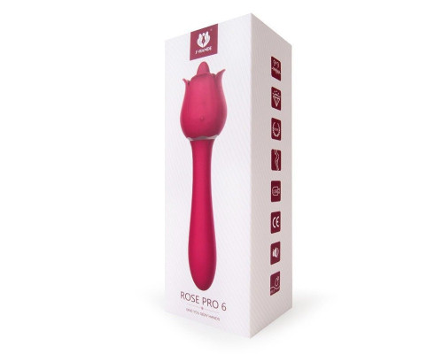 Розовый вибромассажер Rose Pro 6 - 21,4 см.