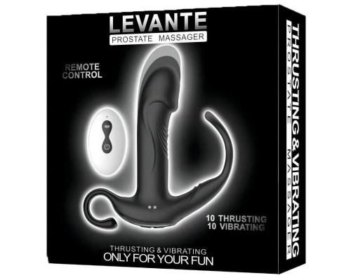 Черный пульсирующимй массажер простаты с вибрацией и пультом ДУ - 17,1 см.