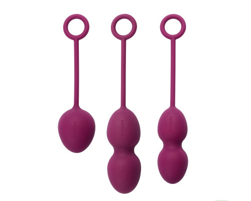 Набор фиолетовых вагинальных шариков Nova Ball со смещенным центром тяжести