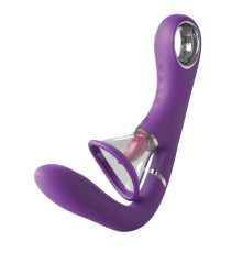 Сиреневый вибростимулятор с помпой и имитатором языка Her Ultimate Pleasure Pro