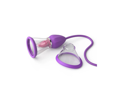 Сиреневый вибростимулятор с помпой и имитатором языка Her Ultimate Pleasure Max
