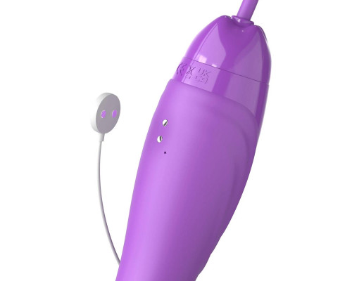 Сиреневый вибростимулятор с помпой и имитатором языка Her Ultimate Pleasure Max