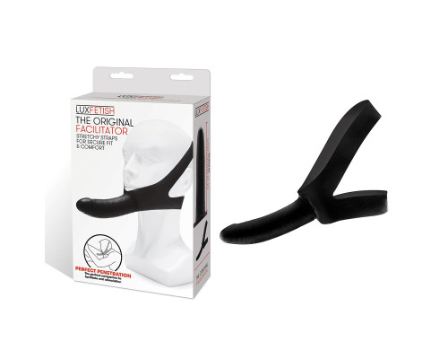 Черный фаллоимитатор с креплением на лицо The Original Facilitator - 14 см.