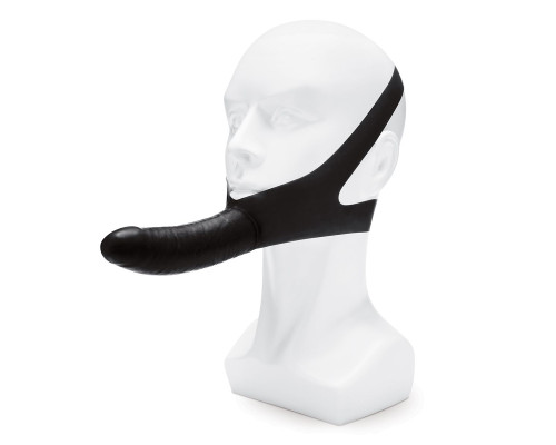 Черный фаллоимитатор с креплением на лицо The Original Facilitator - 14 см.
