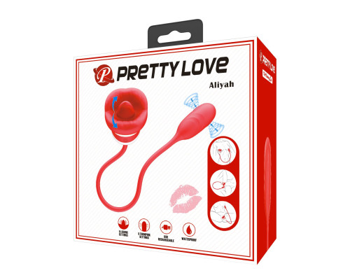 Красное виброяйцо с клиторальным стимулятором Aliyah