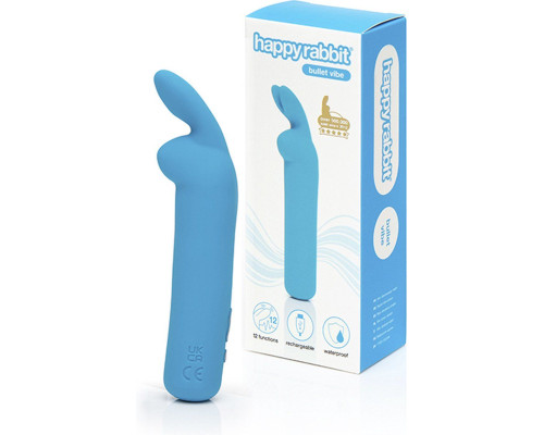 Голубая вибропуля с ушками Rechargeable Rabbit Ears Bullet Vibrator