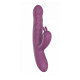 Фиолетовый силиконовый вибратор-кролик с фрикциями - 22 см.