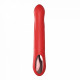 Красный силиконовый вибратор-кролик с фрикциями - 22 см.