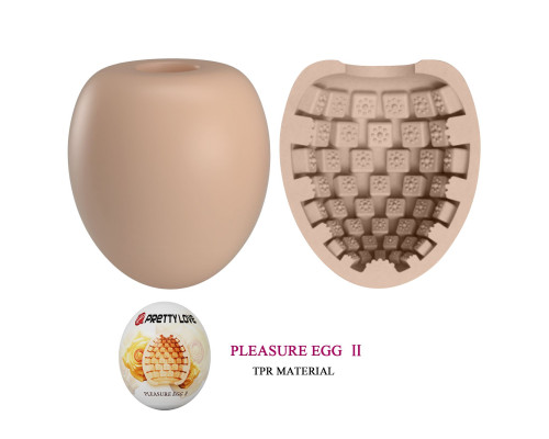Бежевый мастурбатор-яйцо Pleasure Egg II