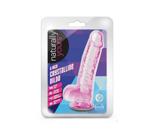 Розовый фаллоимитатор 6 Inch Crystalline Dildo - 15,2 см.