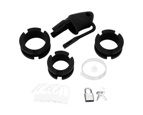 Черная клетка для пениса Silicone Small 2 in Cock Cage With Ball Divider