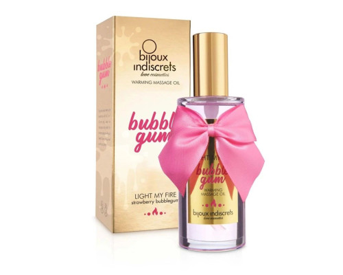 Разогревающее массажное масло Light My Fire Bubble Gum с ароматом бабл-гам - 100 мл.