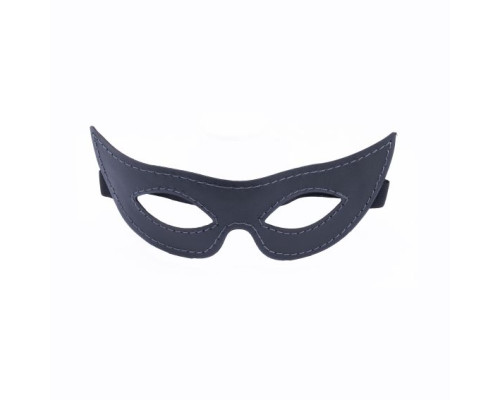 Черная двухслойная открытая кожаная маска заострённой формы