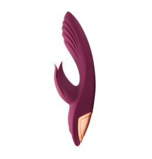 Сливовый вибратор-кролик 5’’ Silicone Kissing - 20,2 см.