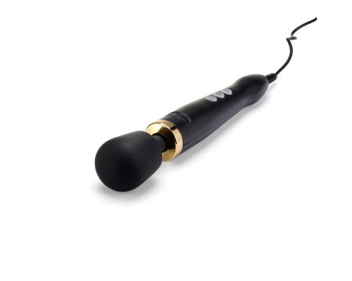 Черно-золотистый проводной жезловый вибратор Doxy Die Cast - 37 см.