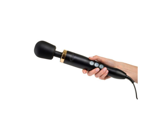 Черно-золотистый проводной жезловый вибратор Doxy Die Cast - 37 см.