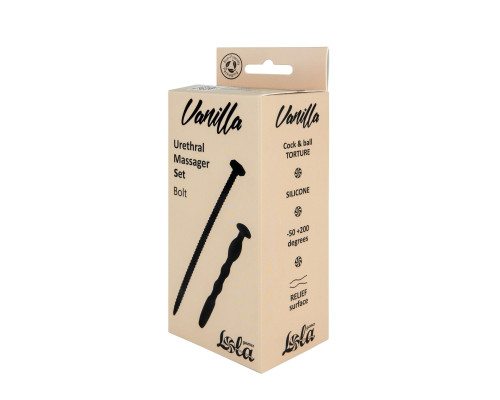 Набор из 2 черных уретральных массажеров Bolt