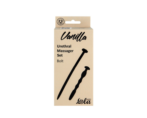 Набор из 2 черных уретральных массажеров Bolt