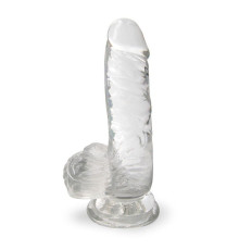 Прозрачный фаллоимитатор на присоске - 15 см.
