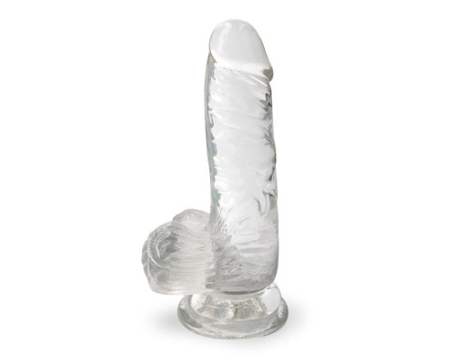 Прозрачный фаллоимитатор на присоске - 15 см.