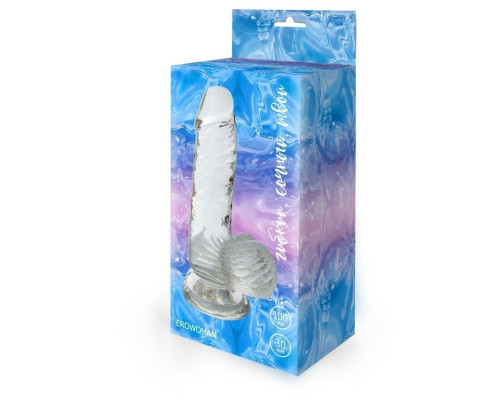 Прозрачный фаллоимитатор на присоске - 15 см.