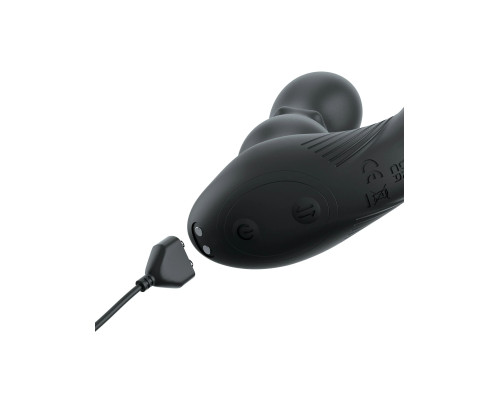 Черный вибростимулятор простаты с кольцом Ass-gasm Slide   Glide