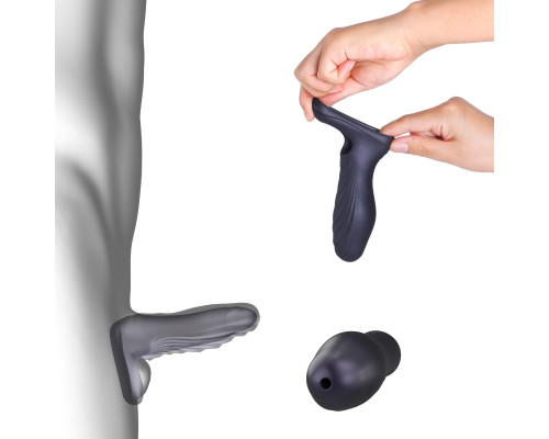 Сливовая силиконовая насадка на пенис с подхватом Manwan Ryzer