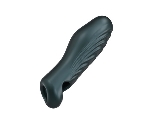 Серая силиконовая насадка на пенис с подхватом Manwan Ryzer