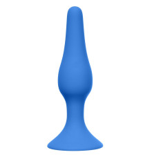 Синяя анальная пробка Slim Anal Plug Medium - 11,5 см.