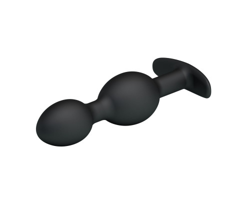 Чёрные анальные шарики из силикона - 12,5 см.