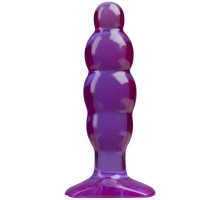 Фиолетовая рельефная анальная пробка SpectraGels Purple Anal Stuffer - 14 см.