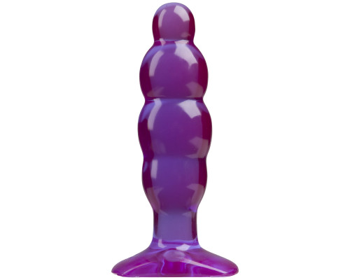 Фиолетовая рельефная анальная пробка SpectraGels Purple Anal Stuffer - 14 см.