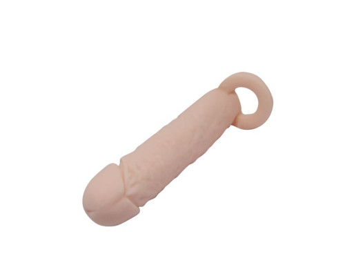 Насадка на пенис с кольцом для мошонки - 16 см.